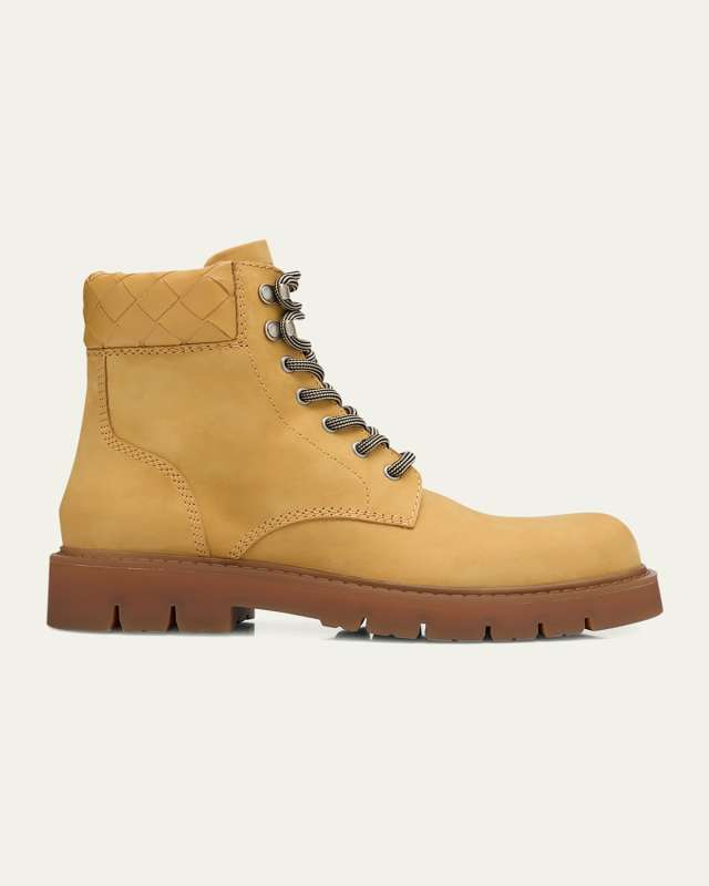 Haddock Nubuck Intrecciato Combat Booties